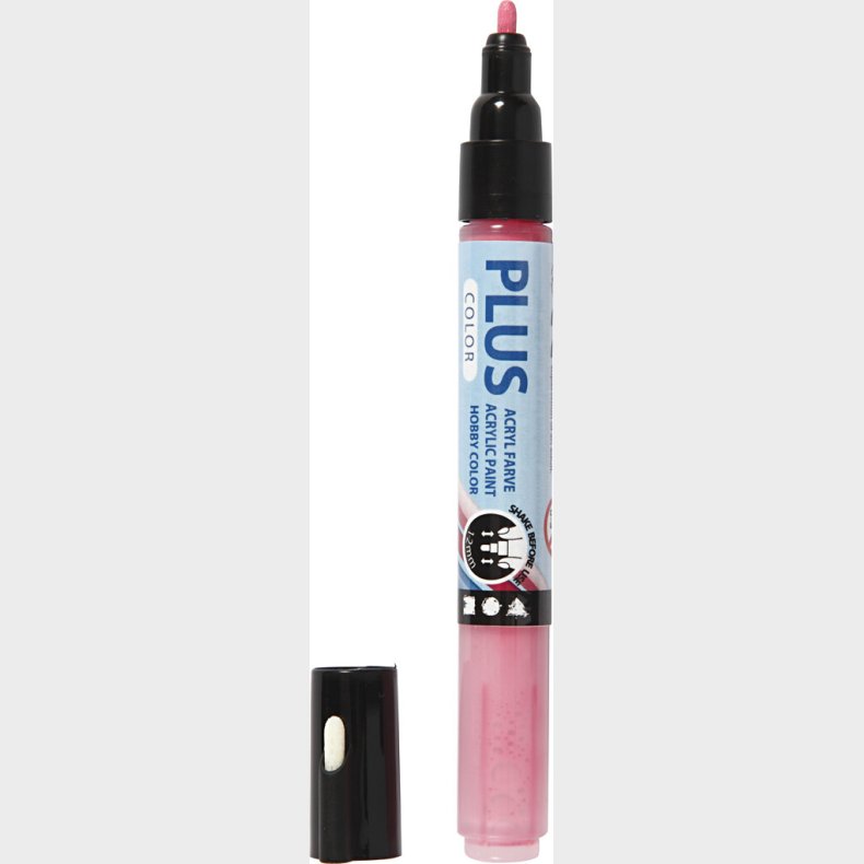 Plus Color Tusch - L 14,5 Cm - Tykkelse 1-2 Mm - Fuchsia - 1 Stk. - 5,5 Ml