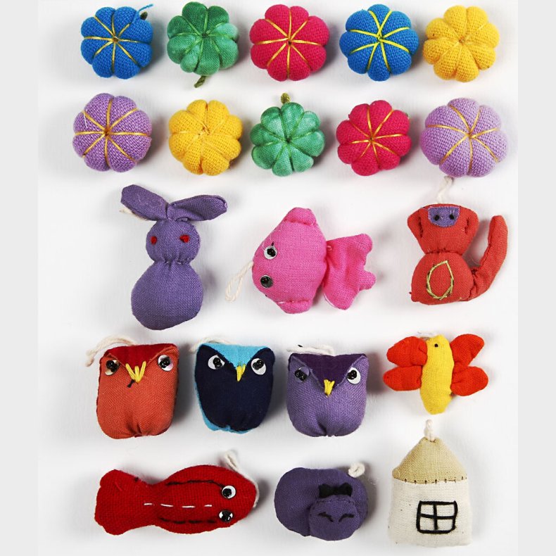 Figurer - Dyr I Stof Med Monteringsje - 20-35 Mm - 40 Stk