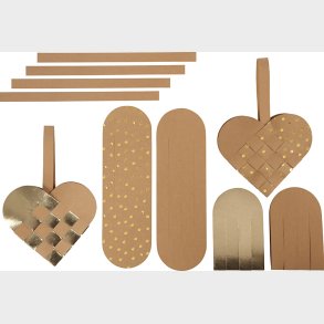 Julehjerter Af Lderpapir - Tykkelse 0,55 Mm - Guld