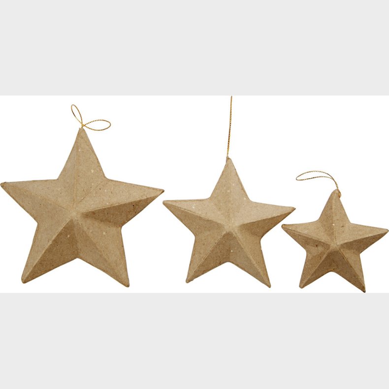 Stjerner  -  7,5+10+12,5 Cm - 6 Stk.