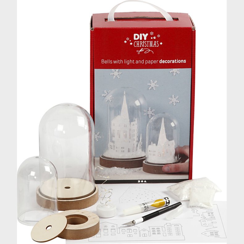 Materialest Til Klokker Med Indvendig Pynt - H 12,5+18 Cm - 2 Stk.