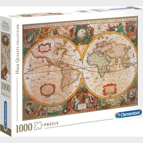 Clementoni Puslespil - Old Map - High Quality - 1000 Brikker