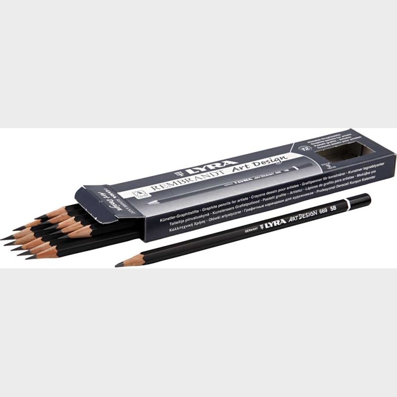 Art Design Tegneblyanter -  6,9 Mm - Hrdhed 5b - Mine 1,8 Mm - 12 Stk.