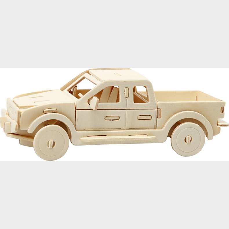 3d Tr Puslespil - Pick-up Truck - 19,5x8x12 Cm