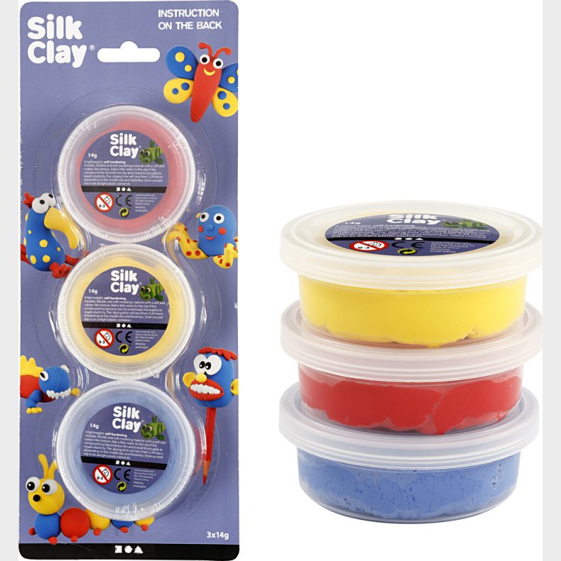 Silk Clay - 3 Farver - Modellervoks St - 3x14 G