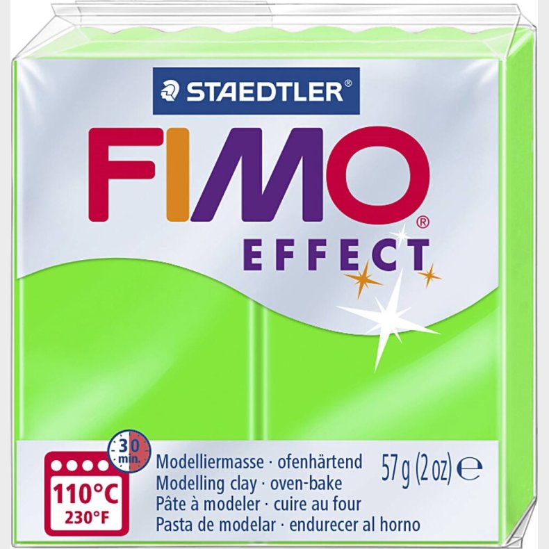 Fimo - Ler Til Ovn - Effect - Neon Grn - 57 G