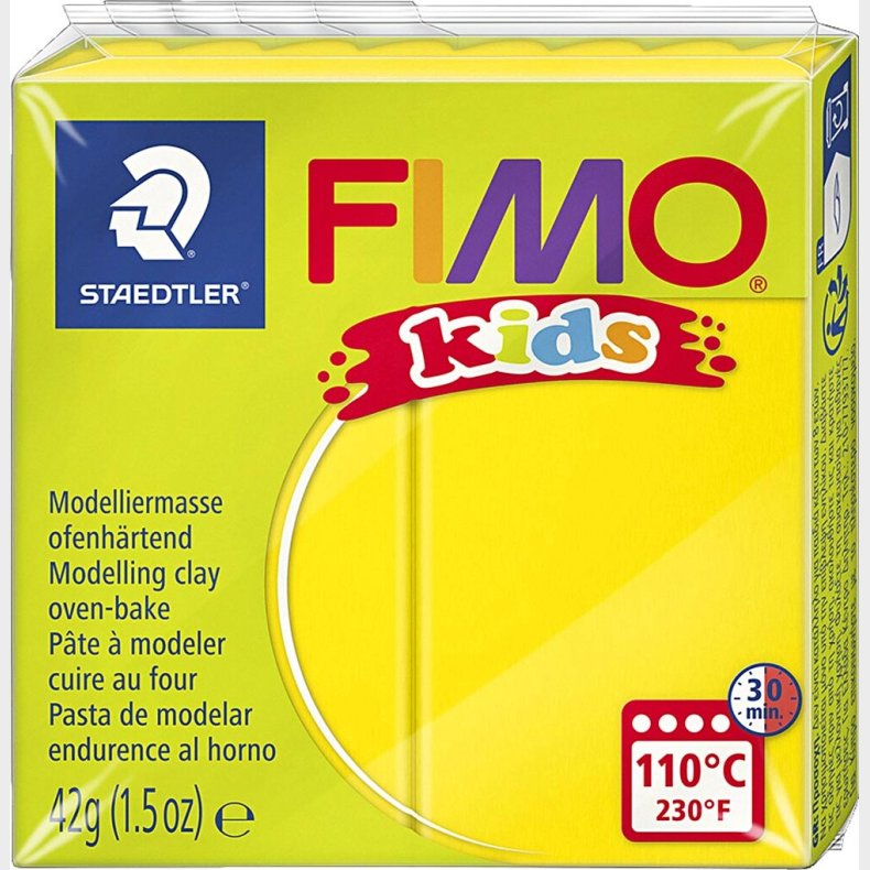 Fimo - Ler Til Ovn - Kids - Gul - 42 G