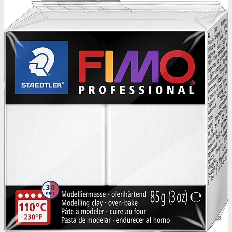 Fimo - Ler Til Ovn - Professional - Hvid - 85 G