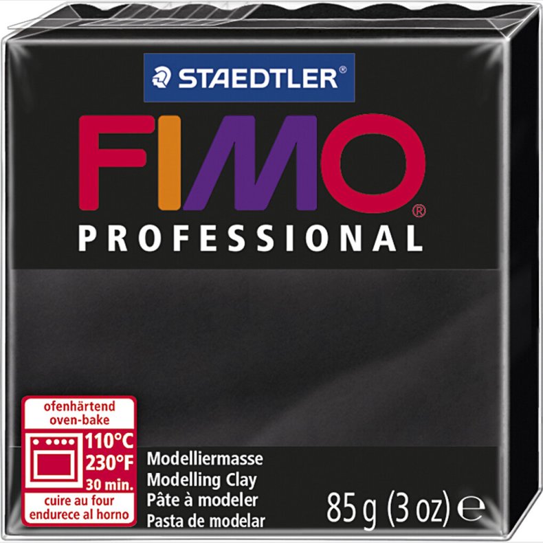 Fimo - Ler Til Ovn - Professional - Sort - 85 G