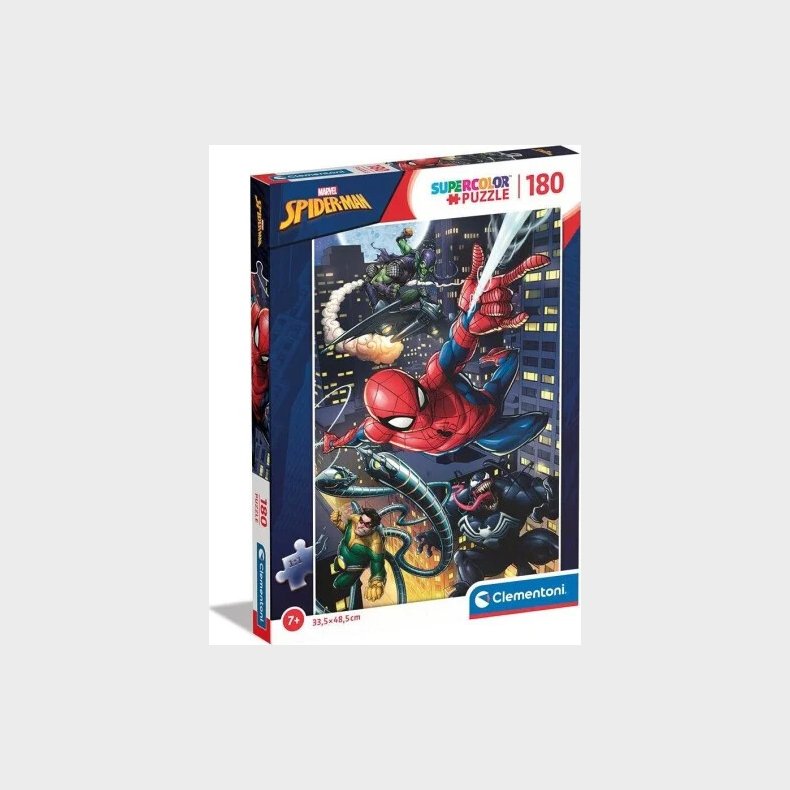 Spiderman Puslespil - Marvel - Super Color - Clementoni - 180 Brikker