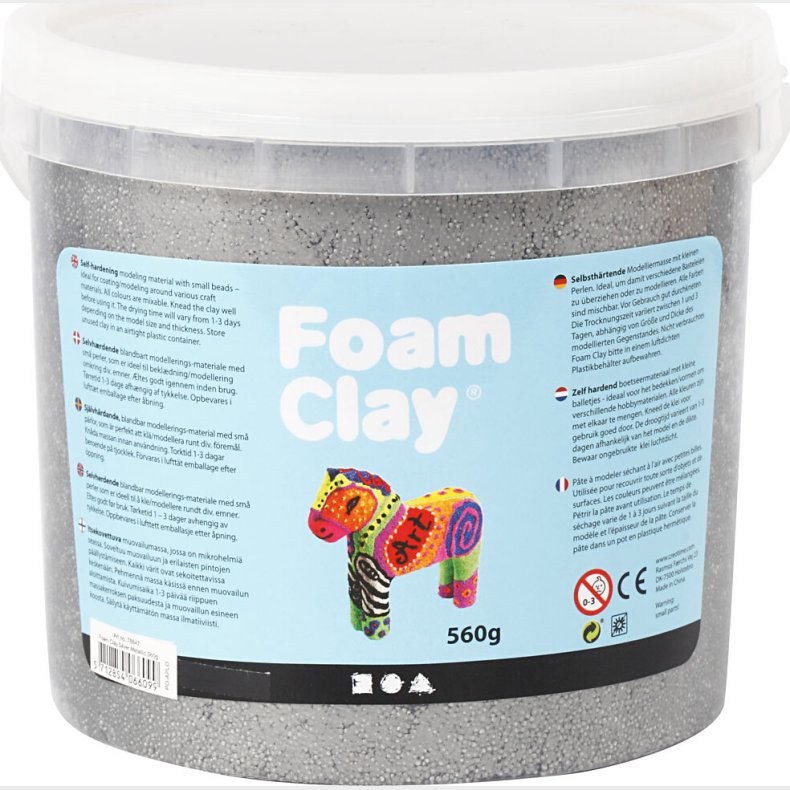 Foam Clay - Metallic - Slv - Modellervoks I Spand - 560 G