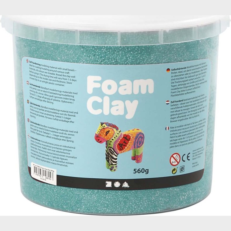 Foam Clay - Mrk Grn - Modellervoks I Spand - 560 G