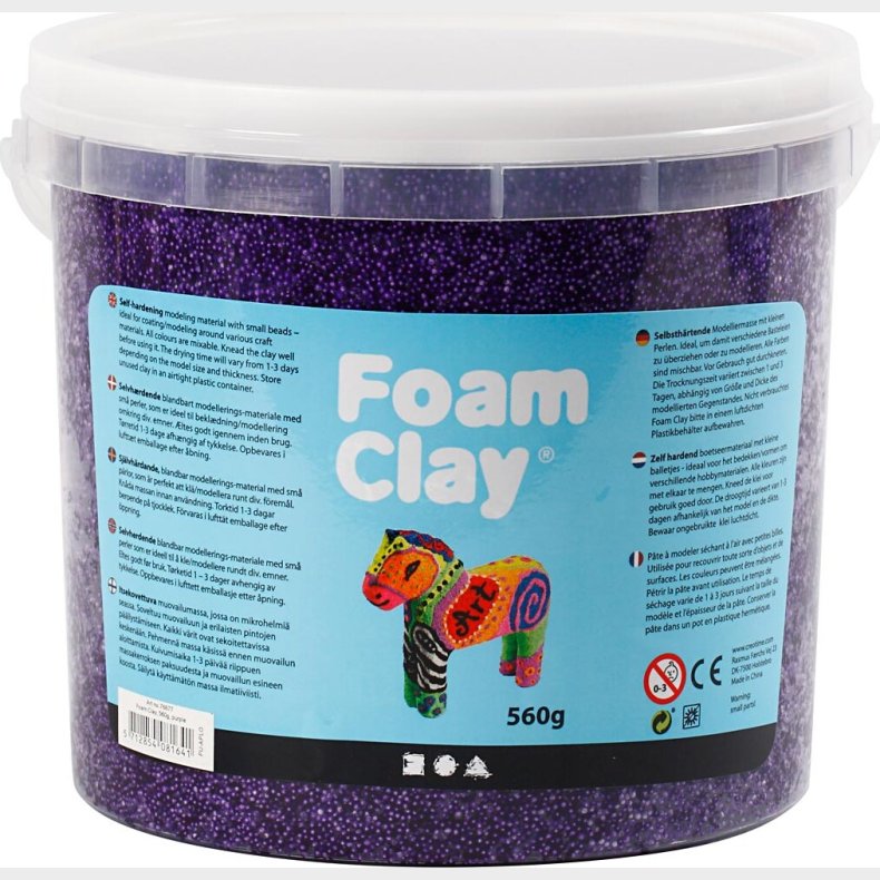 Foam Clay - Lilla - Modellervoks I Spand - 560 G