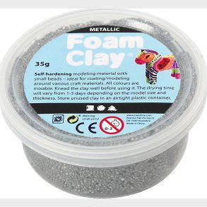 Foam Clay - Metallic - Slv - Modellervoks - 35 G