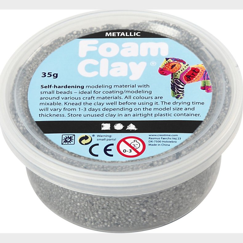 Foam Clay - Metallic - Slv - Modellervoks - 35 G