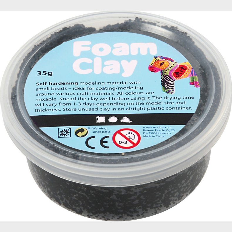 Foam Clay - Sort - Modellervoks - 35 G