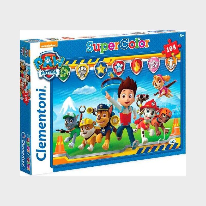 Paw Patrol Puslespil - Super Color - Clementoni - 104 Brikker