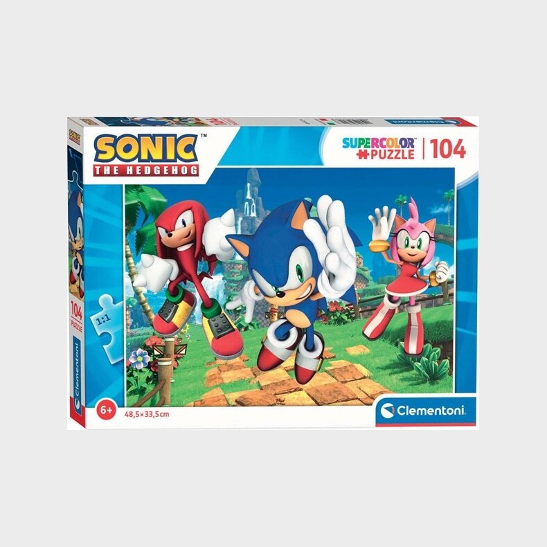 Clementoni Puslespil - Sonic The Hedgehog - Super Color - 104 Brikker