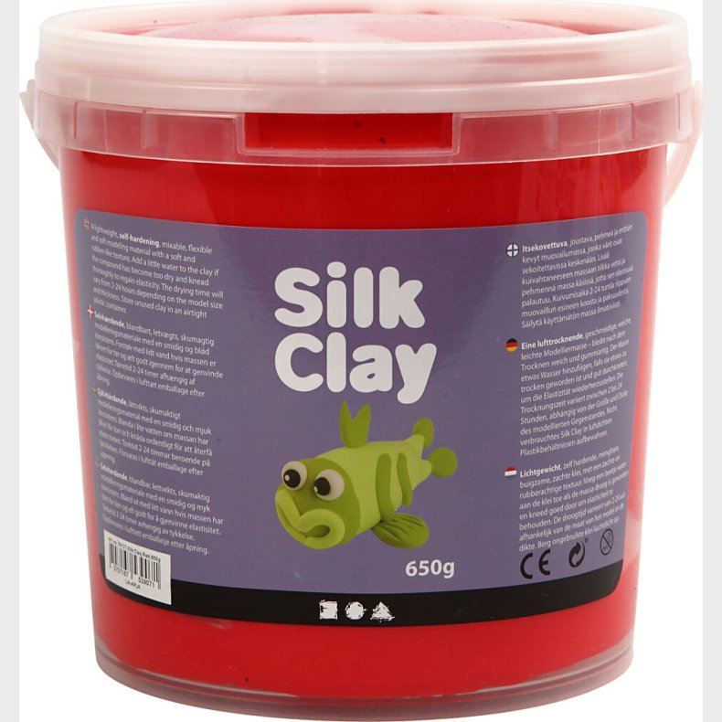 Silk Clay - Rd - Modellervoks I Spand - 650 G