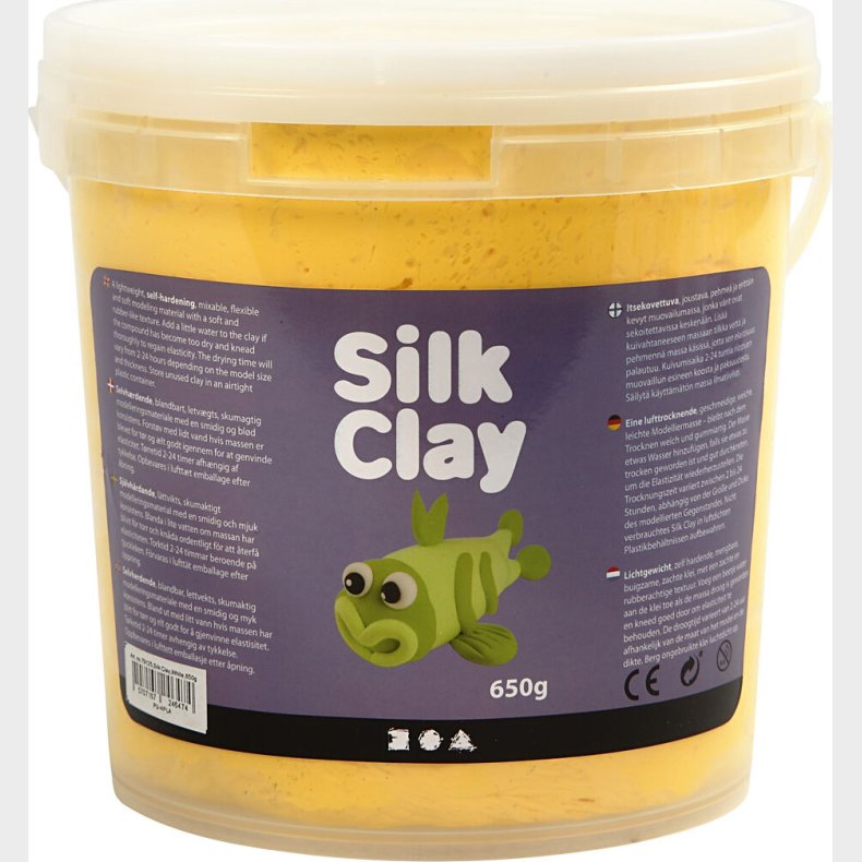 Silk Clay - Gul - Modellervoks I Spand - 650 G