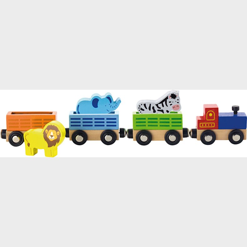 Viga - Togbane Tilbehr I Tr - Tog Med Dyr - 7 Dele