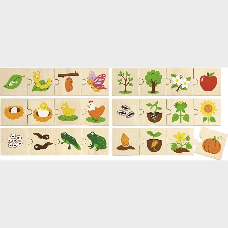 Viga Puslespil I Tr - Dyr Og Planter - 6 Mini Puslespil