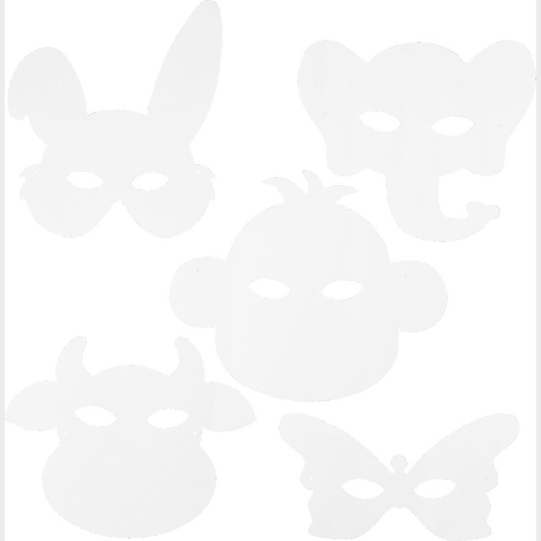 Mal Selv Masker - Dyr - Hvid - 16 Stk