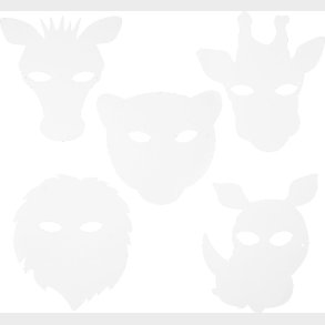 Mal Selv Masker - Jungledyr - Hvid - 16 Stk