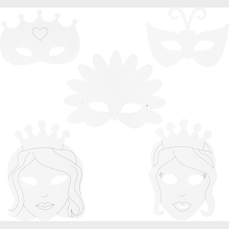 Mal Selv Masker - Eventyr - Hvid - 16 Stk