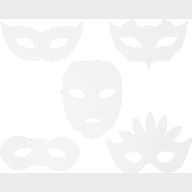 Mal Selv Masker - Teatermasker - Hvid - 16 Stk