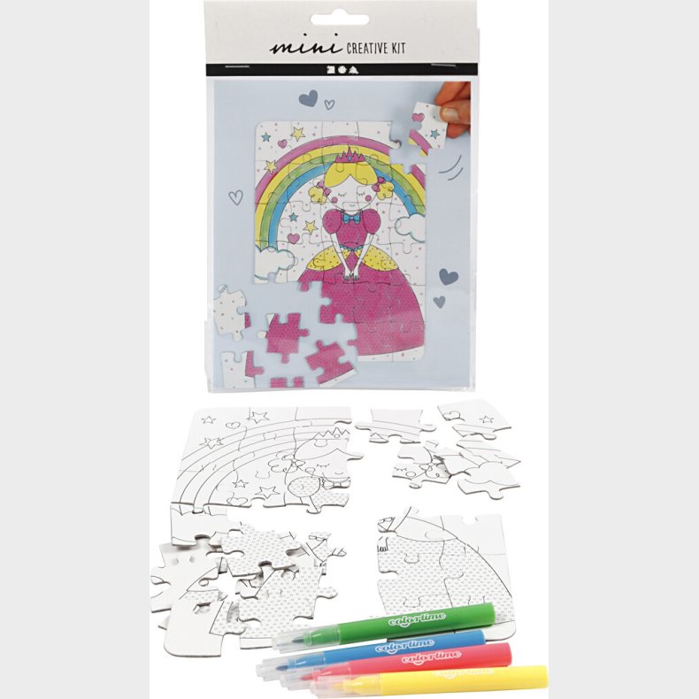 Mal Selv Puslespil - Prinsesse - Mini Creative Kit Med 4 Tusser