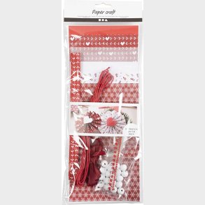 Kreativt Mix - Papirklip - Rd - Hvid