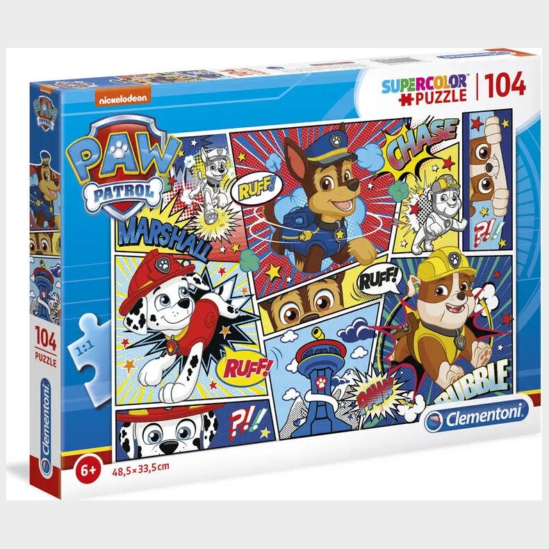 Paw Patrol Puslespil - Super Color - Clementoni - 104 Brikker