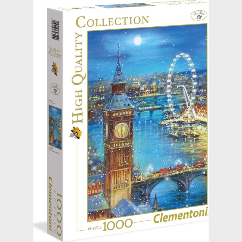 Clementoni Puslespil - Big Ben Snow - High Quality - 1000 Brikker