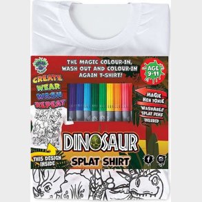 Splat Planet - T-shirt Farv Og Vask Af - 10 Tuscher - 5-6 r - Dinosaurus