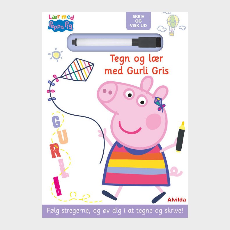 Peppa Pig - Tegn Og Lr Med Gurli Gris - Skriv Og Visk Ud - Diverse - Bog