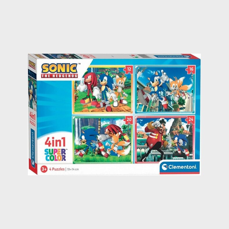 Sonic Puslespil -  Super Color - Clementoni - 4 Stk