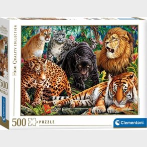 Clementoni Puslespil - Wild Cats - High Quality - 500 Brikker
