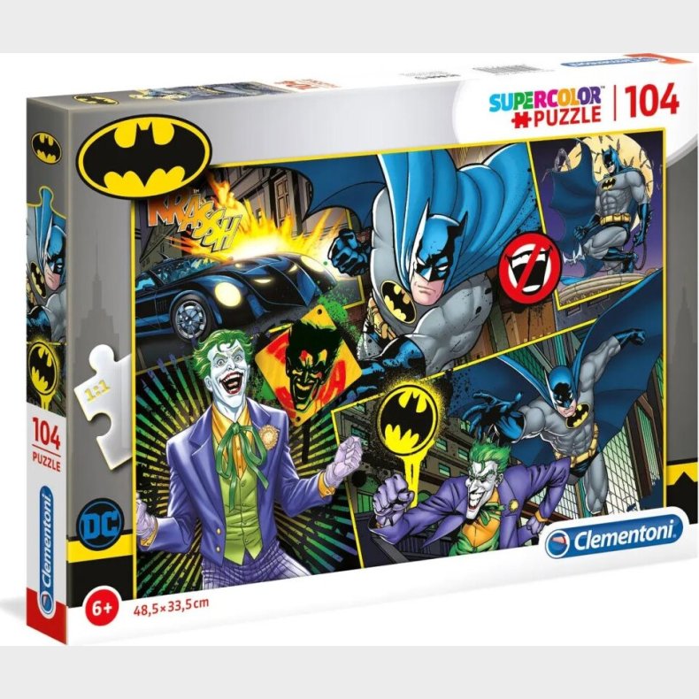 Batman Puslespil - Super Color - 104 Brikker - Clementoni