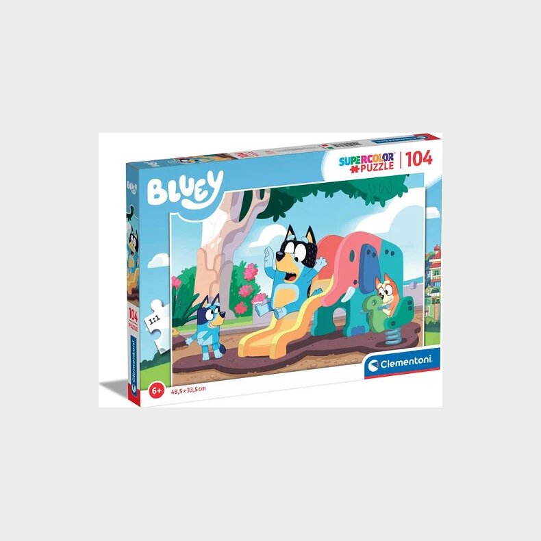 Bluey Puslespil - Super Color - 104 Brikker - Clementoni