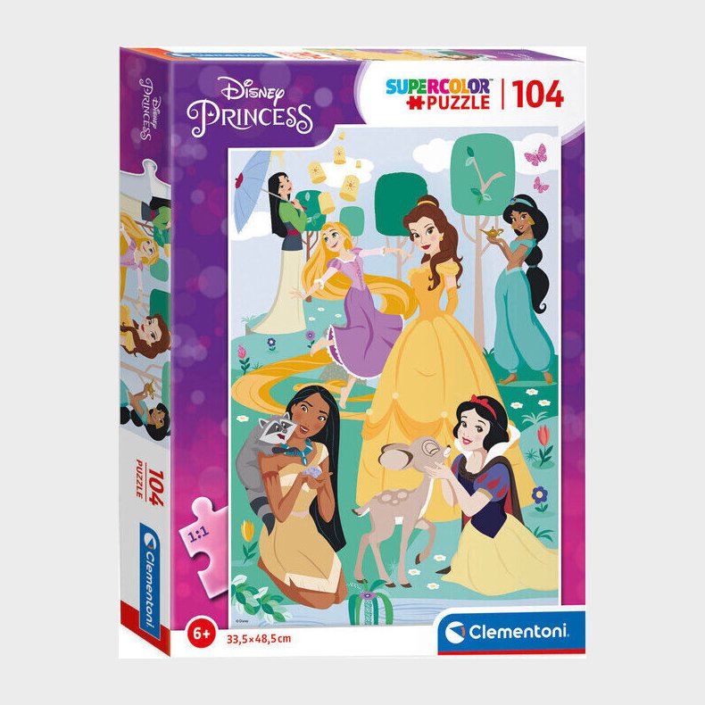 Disney Princess Puslespil - Super Color - 104 Brikker - Clementoni