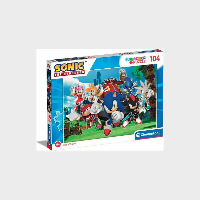 Sonic Puslespil - Super Color - 104 Brikker - Clementoni