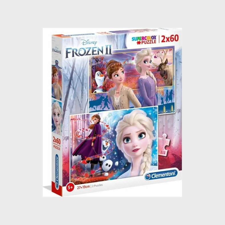 Frost Puslespil - Disney Frozen 2 - 2x60 Brikker - Clementoni