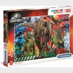 Clementoni Puslespil - Jurassic World - Super Color - 180 Brikker