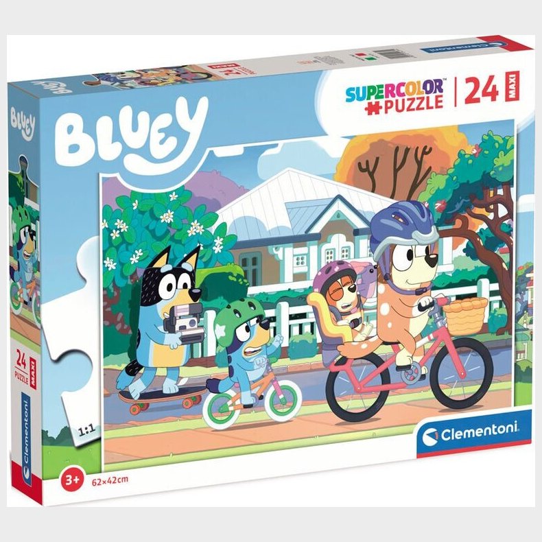 Bluey Puslespil - Maxi - Super Color - 24 Brikker - Clementoni