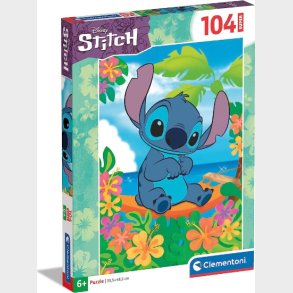 Disney Puslespil - Stitch - Super Color - 104 Brikker - Clementoni