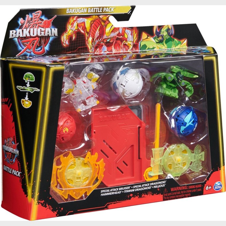 Bakugan - Battle Pakke 3.0 - Legest Med 5 Bakugan Figurer - Rd