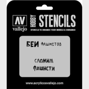 Vallejo - Hobby Stencils - Maleskabelon - Sovjetiske Slogans Wwii