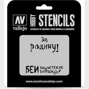 Vallejo - Hobby Stencils - Maleskabelon - Sovjetiske Slogans Wwii