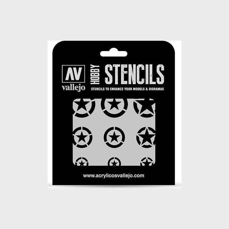Vallejo - Hobby Stencils - Maleskabelon - Us Air Force Stjerner